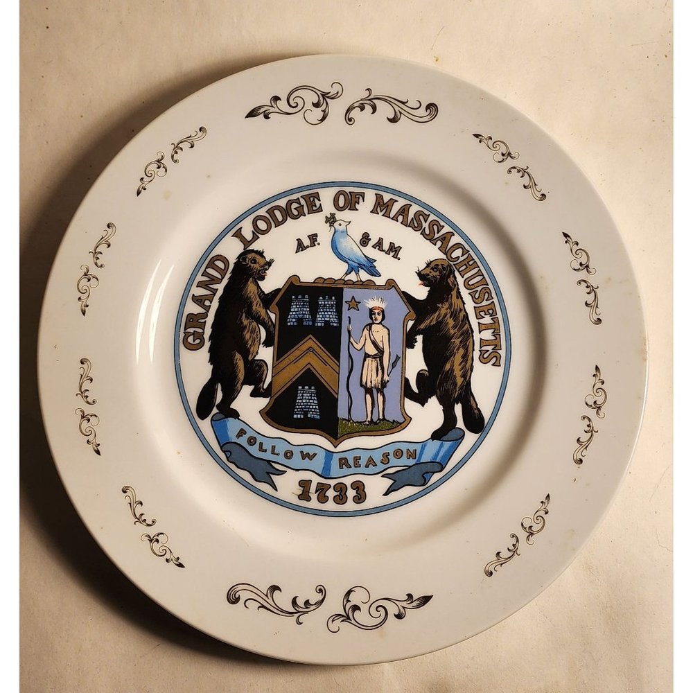 Masonic Grand Lodge. Of Massachusetts Collectable Plate